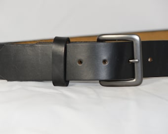 Horween Chromexcel Full grain Leather Belt Black  1 1/2 inches wide