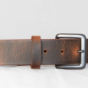 1 1/2 in Crazy Horse Brown rustic belt,  1 1/2 inches width