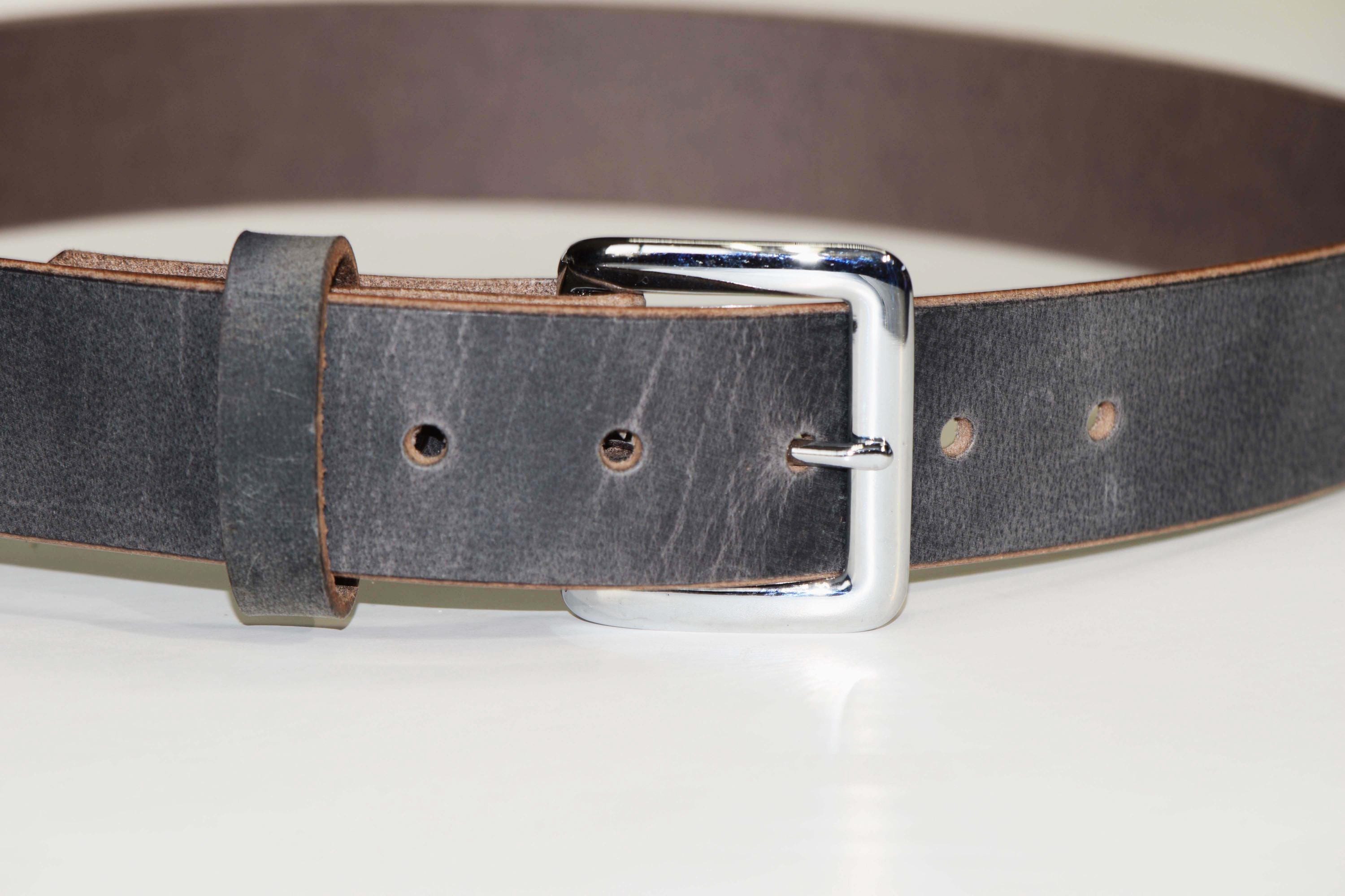Handmade Amish 1.5" Plain Buffalo Leather Casual Belt Strap - No Buckle, USA Made