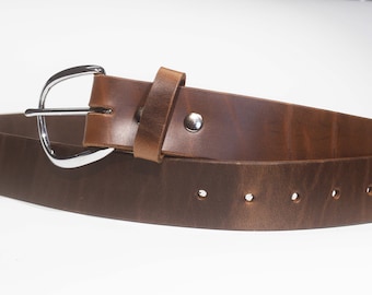 Horween Chromexcel Full grain Leather Belt Natural  1 1/2 inches wide