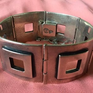 RSERVED ROXANNE Vintage Sterling Taxco- Mexico Panel Bracelet 115g
