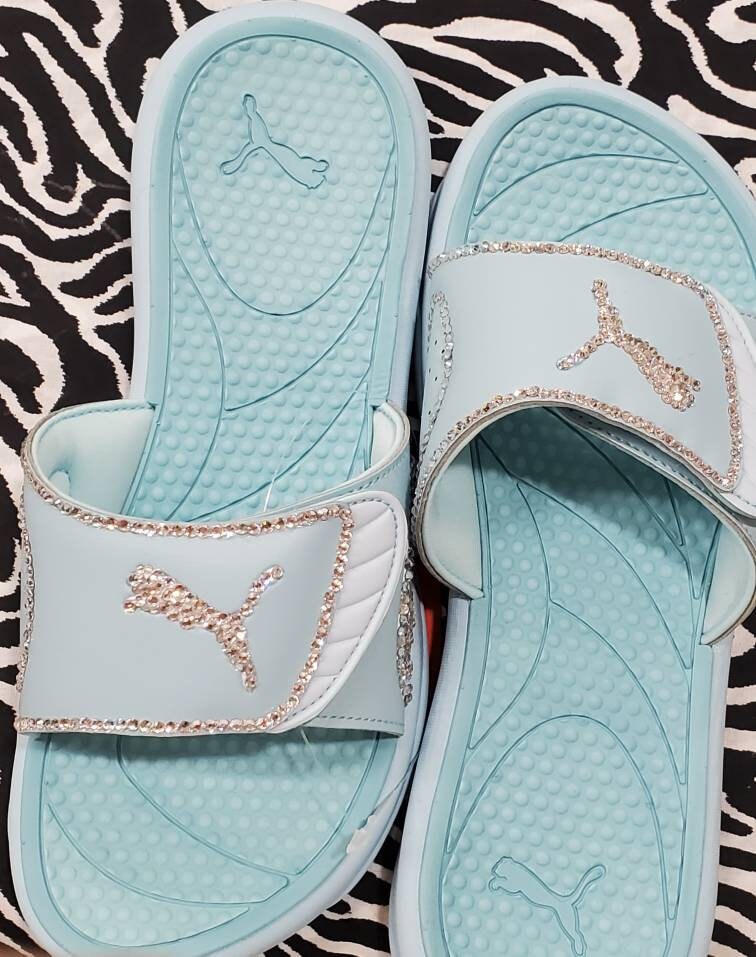 bling puma slides
