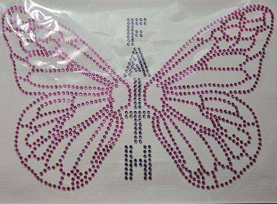 Hot Pink & Purple Rhinestone Iron-On Transfer: DIY T-Shirt Bling
