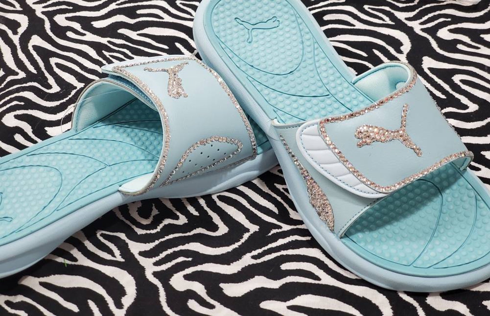 bling puma slides