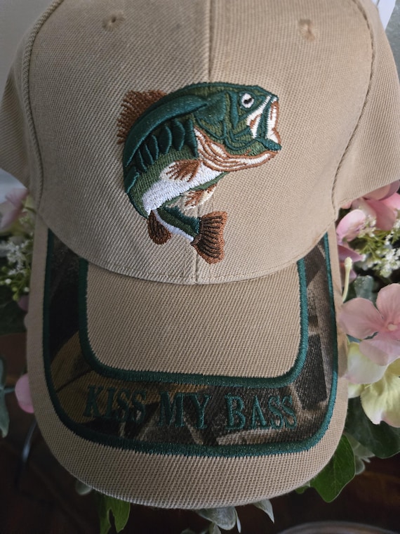 Kiss my bass hat, kiss my bass, father, dad, fishing hat, fish, father's gift
