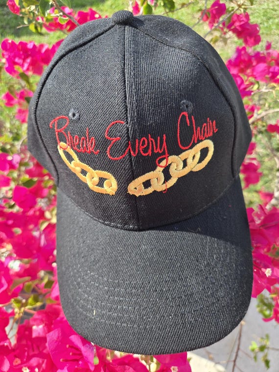 Embroidered hat, break every chain hat, embroidered, hat, believe, cross, Christian gift, believe hat, believe, faith gift