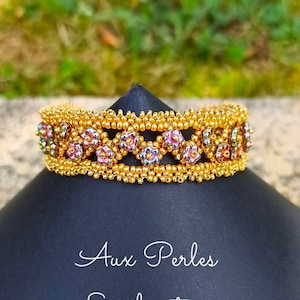 Beading pattern, beading tutorial, beading Zigzag forget me not bracelet, beadwork, beading instructions
