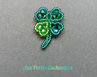 Beading pattern, beading tutorial, beading crystal 4 leaves clover 2, beadwork, beading instructions, Christmas, ornament