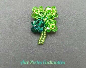 Beading pattern, beading tutorial, beading crystal 4 leaves clover, beadwork, beading instructions, Christmas, ornament