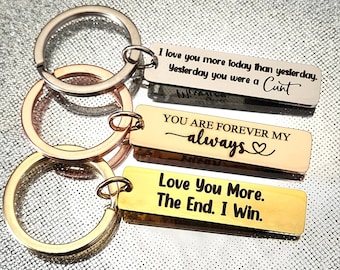 Valentines personalised keyring.