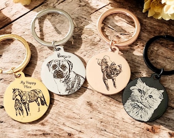 Actual photo keyring, from any photo. DOG, CAT, HUMANS, various colours