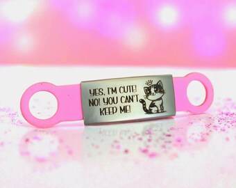 Princess Cat, Custom Cat ID tag. Laser Engraved. Cat Safety Tag.