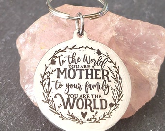 Mother keyring. Mothers day,  personalised on the back. Birthday key chain