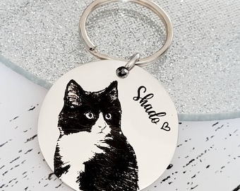 Actual photo keyring, from any photo. DOG, CAT, HUMANS.  Free shipping.
