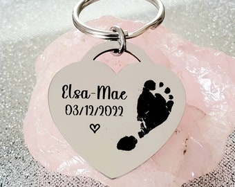 Actual handprint,  footprint or fingerprint keyring. From any photo.