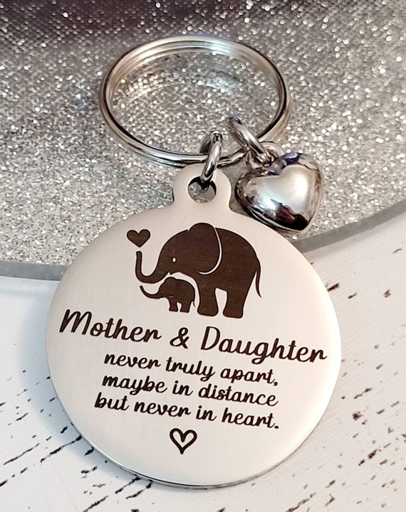 Personalised New Baby Love Circle Keyring Message Disc Any Name Date Elephant 