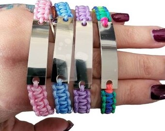 Unisex adjustable personalised adjustable bracelet,  any text can be engraved.