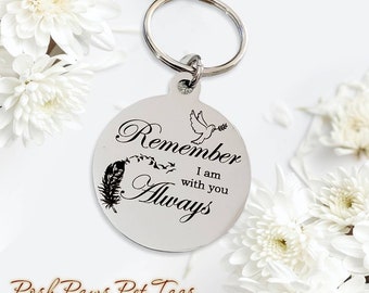 Feathers & dove memorial Keyring. With optional message on the back.