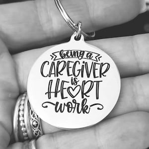 Care Giver Keyring. With optional message on the back. Carer, care assistant