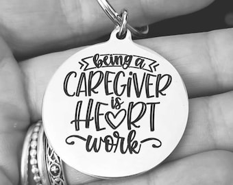 Care Giver Keyring. With optional message on the back. Carer, care assistant