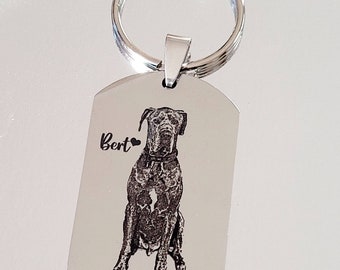 AD-LU5K Lurcher Dog Print Photo Keyring Animal Gift 