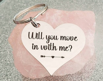 Will you move in with me? Keyring, personalised. LOVE| girlfriend |boyfriend | partner