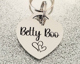 Heart design heart lock Stainless Steel heart pet ID tag, Dog tag, cat tag, Laser engraved.