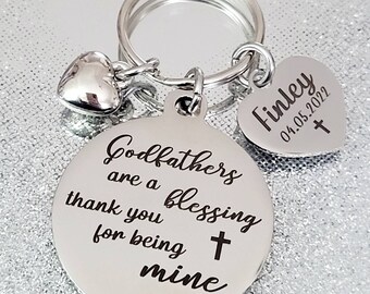 Christian godfather Keyring. With optional message on the back.