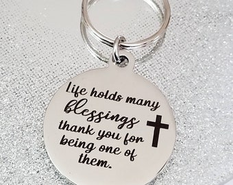 Christian blessings Keyring. With optional message on the back.