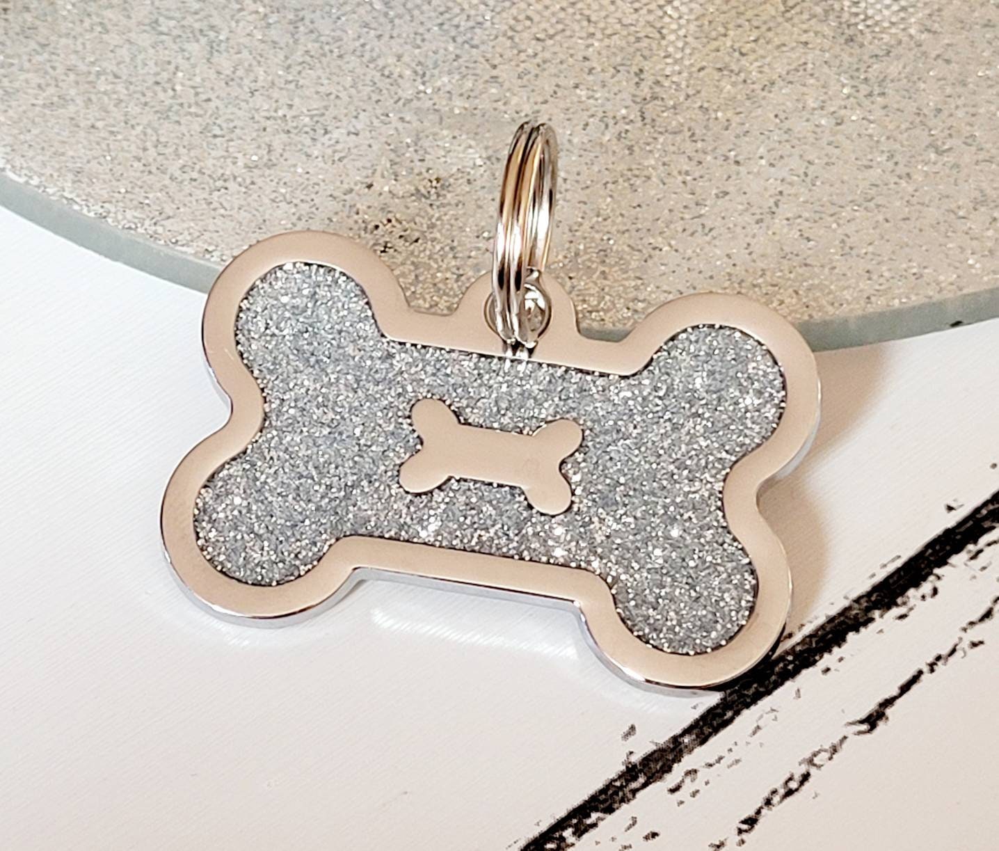 Acrylic Dog Bone Tag – Cherry Pit Designs