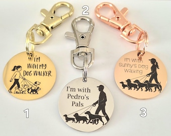 I'm with my dog walker, dog ID tag set with lobster clasp. MULTI SAVE