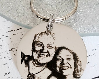 Laser Engraved photo keyring. Engraved from any clear image.