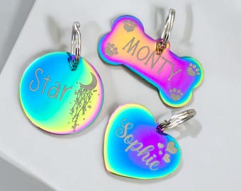 Black Stainless Steel custom pet ID tag, Dog tag, cat tag, Laser engraved.