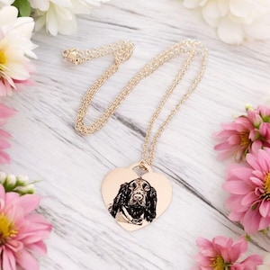 Laser Engraved photo necklace with gift box. Engraved from any clear image. Silver,  Rose Gold or Gold.