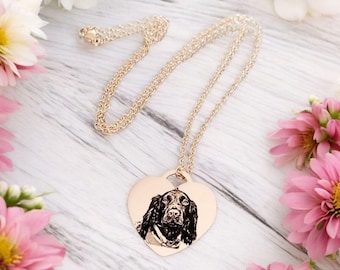 Laser Engraved photo necklace with gift box. Engraved from any clear image. Silver,  Rose Gold or Gold.