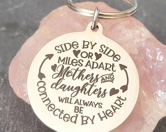 Mother and daughter keyring. Mothers day,  personalised on the back. Birthday key chain