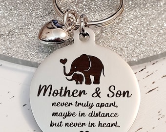 Mother & Son keyring,  Can be personalised.