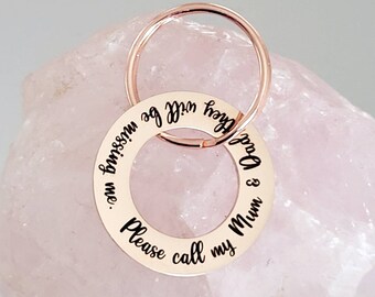 Pet tags engraved 25mm washer, stainless steel available in rose gold,  silver and gold