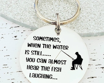 Fishing Keyring. With optional message on the back.