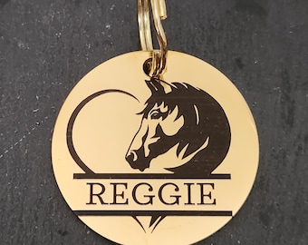 Bridle, Saddle and Headcollar tags, safety for if you fall off your horse. Personalised with your own text.
