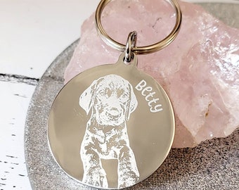 Actual photo keyring, engraved from any clear image.