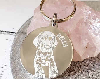 Actual photo keyring, engraved from any clear image.