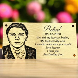 Custom Engraved, Real Photo Plaque for Bench| Memorial| Personalised Design| Memorial 304 Steel or Brass.
