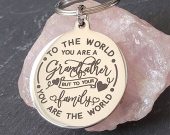 Grandmother / Grandfather Keyring, with personalised message on the back.