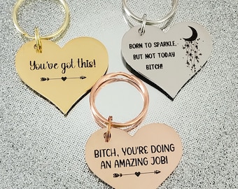 Custom heart Keyring, personalised with the wording of your choice.