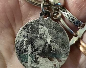 Actual photo keyring, engraved from any clear image.