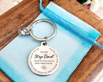 Step Dad keyring,  gift for step father, the back can be personalised.