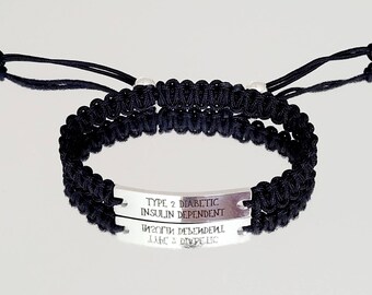 Adjustable unisex personalised adjustable bracelet,  any text can be engraved.