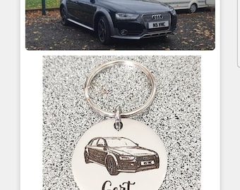 Laser Engraved photo keyring. Engraved from any clear image. Car or motorbike gift