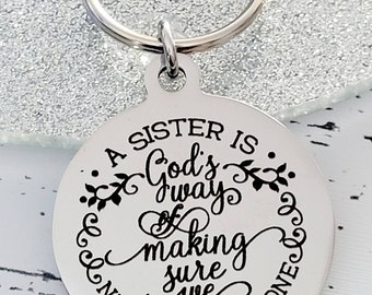 Sisters keyring. With optional message on the back. Religious